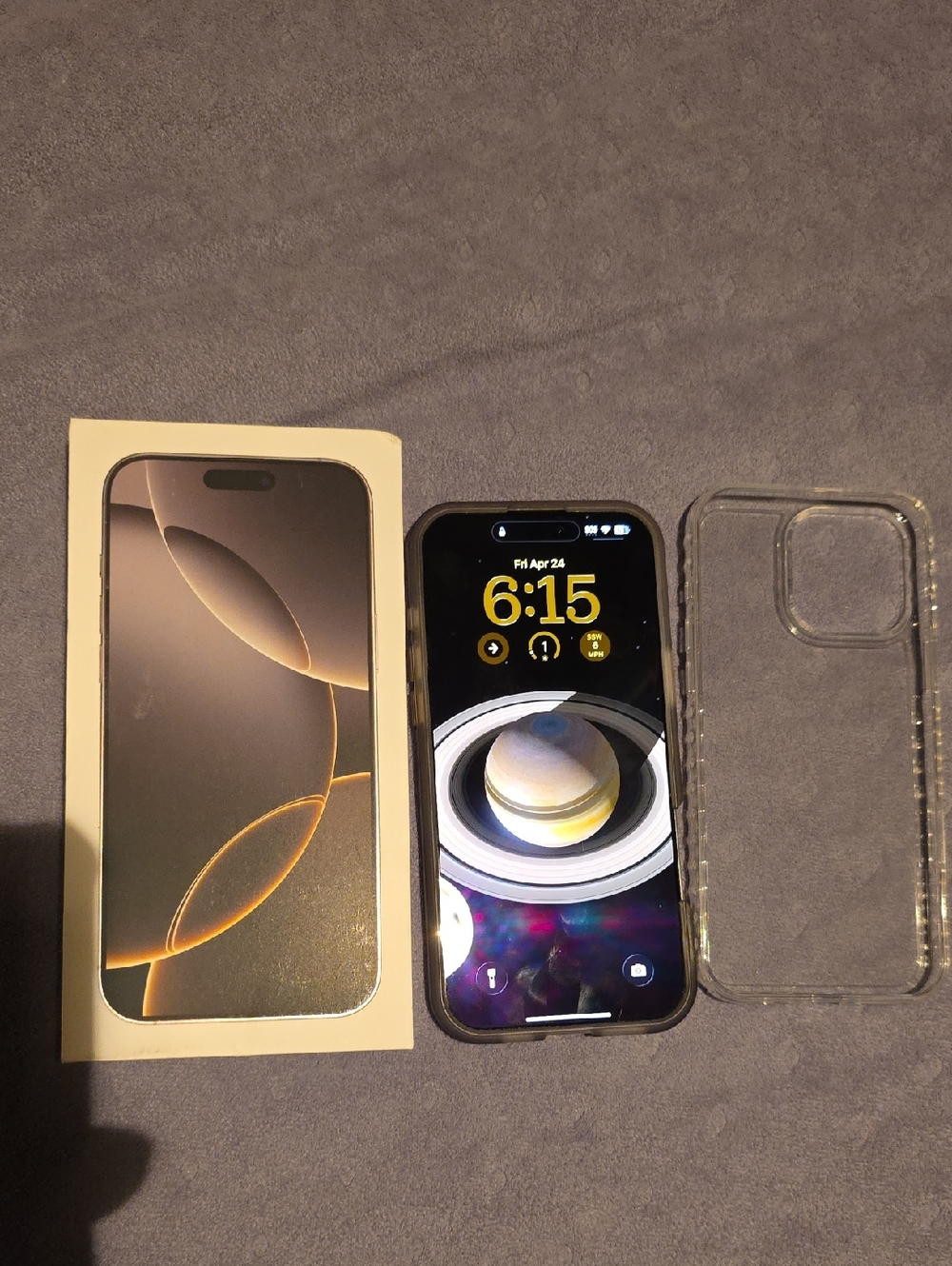 Apple iPhone 16 Pro Max - Black with Clear Protective Case